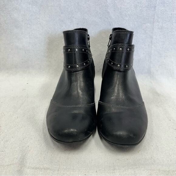 Taos Footwear Ultimo black leather harness bootie‎ size 9.5 zip up moto biker - Picture 8 of 14